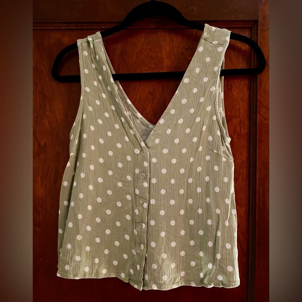 ASOS Green Polka Dot Sleeveless Top